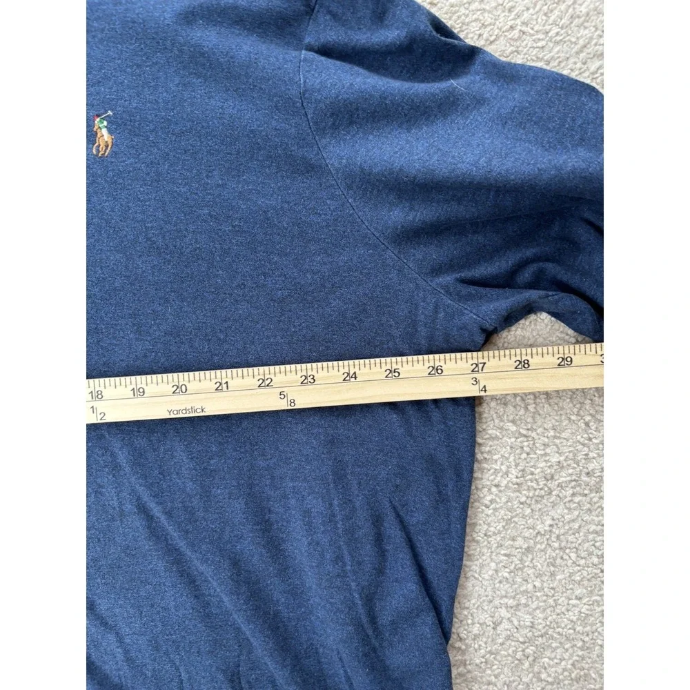 Polo Ralph Lauren Shirt Mens Flesh Pony XXL Navy Blue Soft Touch Long Sleeve‎